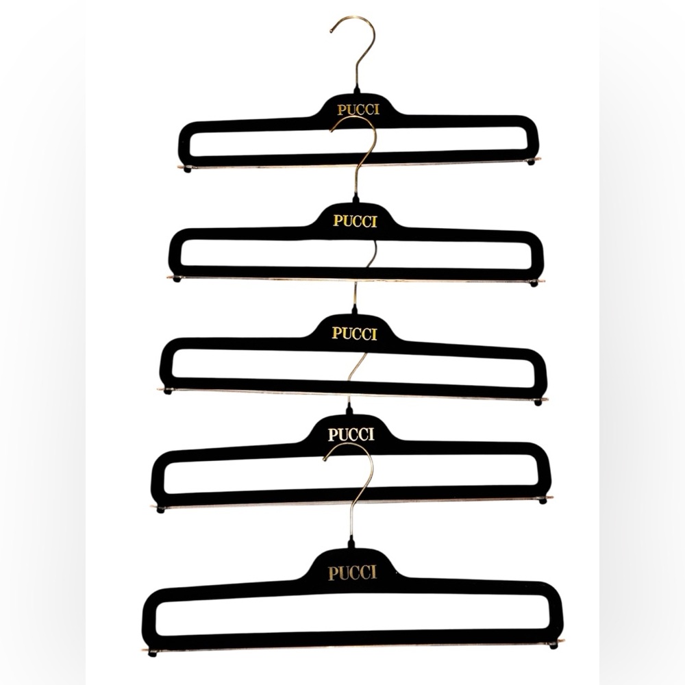 Emilio Pucci Black Velvet pant Hangers set of 5